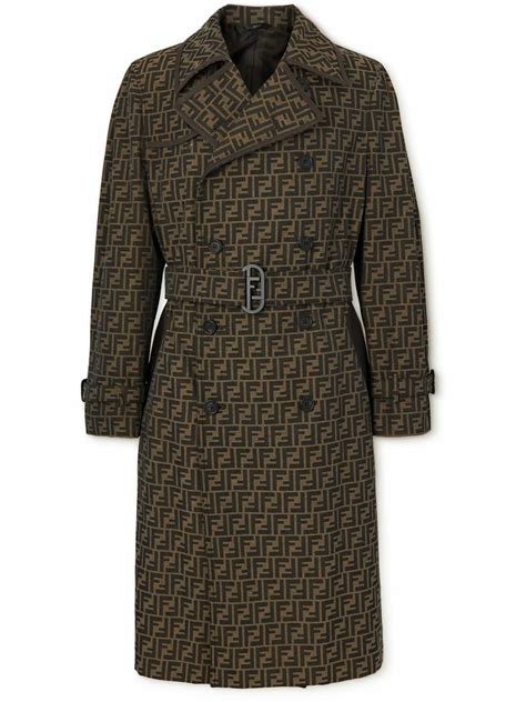 fendi brown canvas trench coat|fendi women's trenchless.